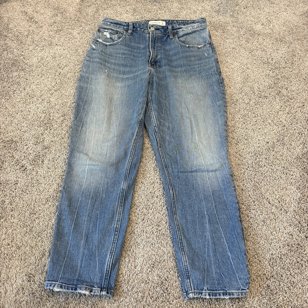 Abercrombie & Fitch The Mom High Rise Jeans Curve Love Women's Size 30/10r Blue
